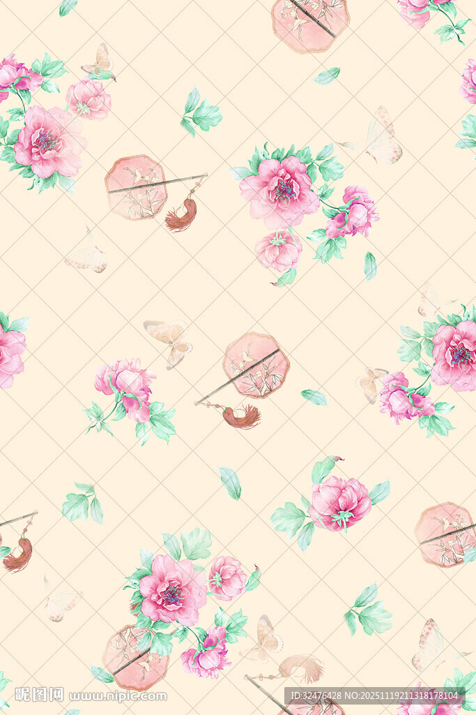 清新花卉图案背景纹理