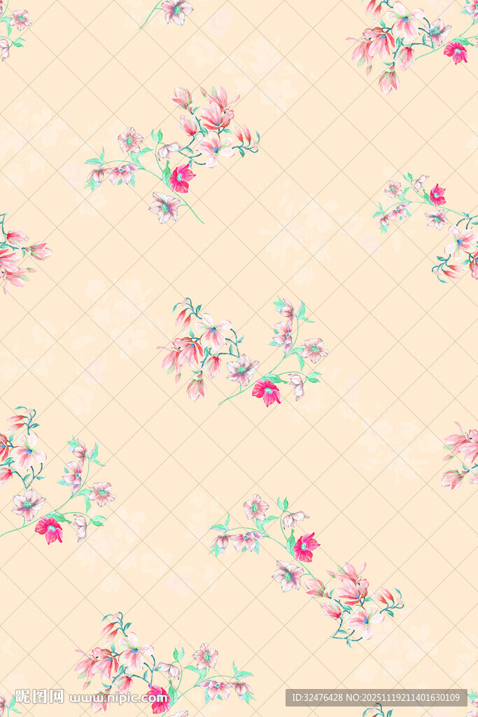 花卉图案的淡雅背景图