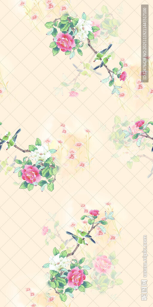 复古花卉图案背景