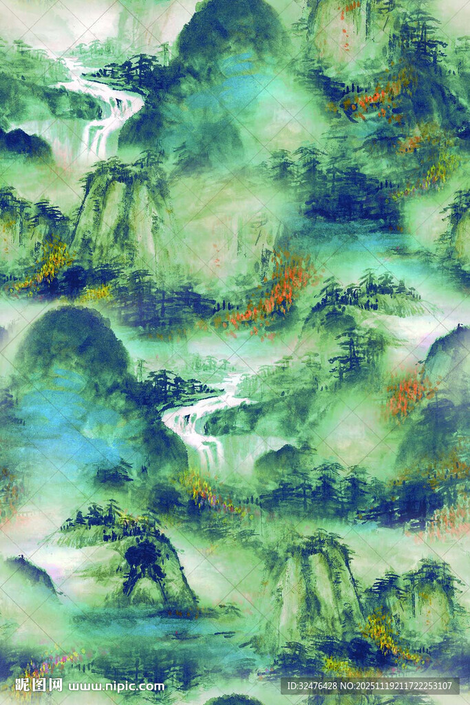 水墨山水间的灵动景致