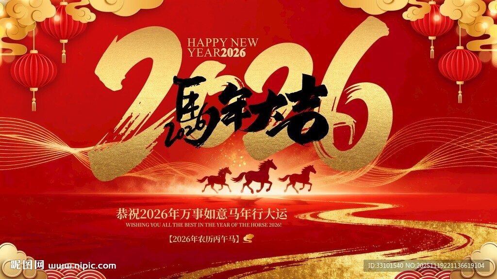 2026马年大吉祥展板