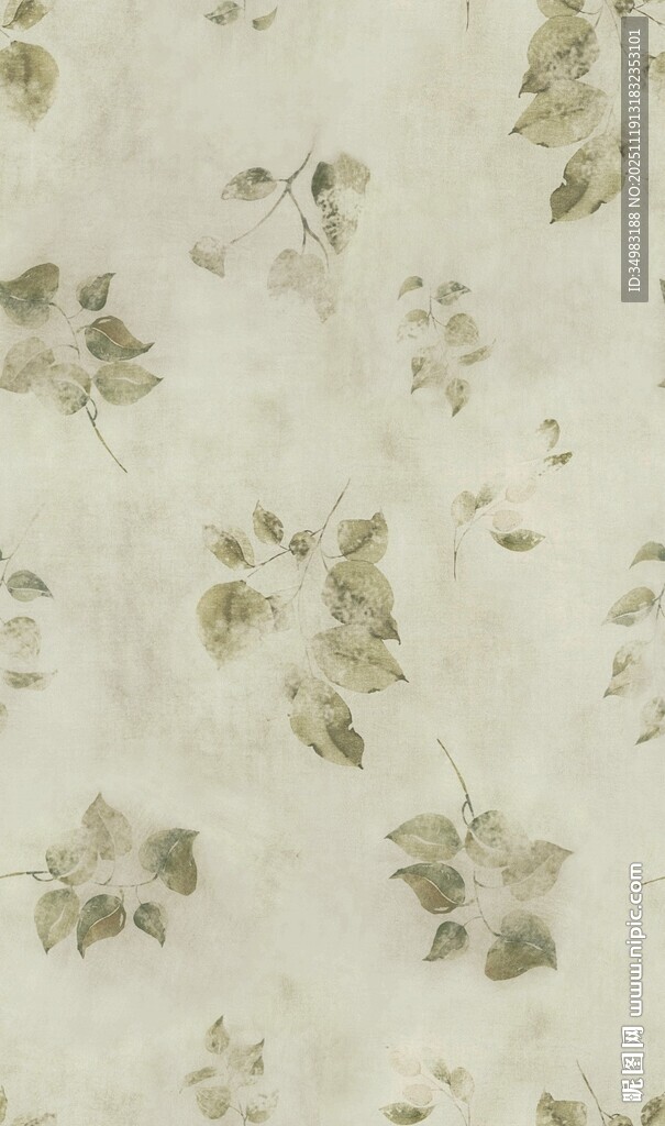 淡雅花卉图案布料纹理