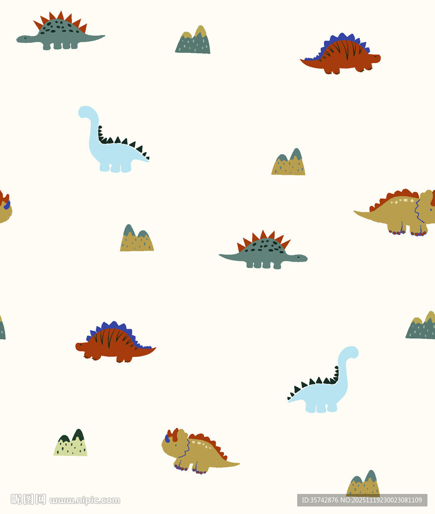 可爱恐龙图案背景