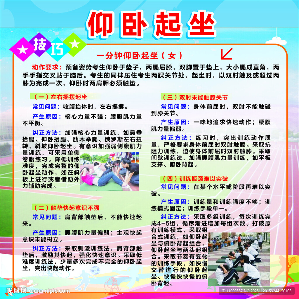 仰卧起坐锻炼指导海报