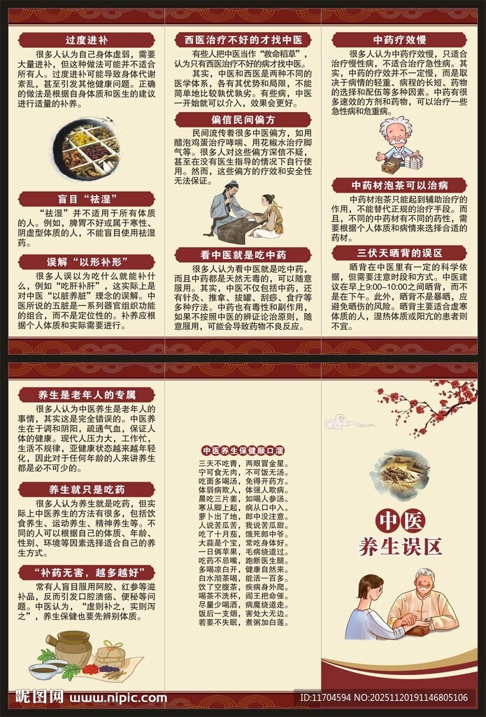 中医养生知识三折页