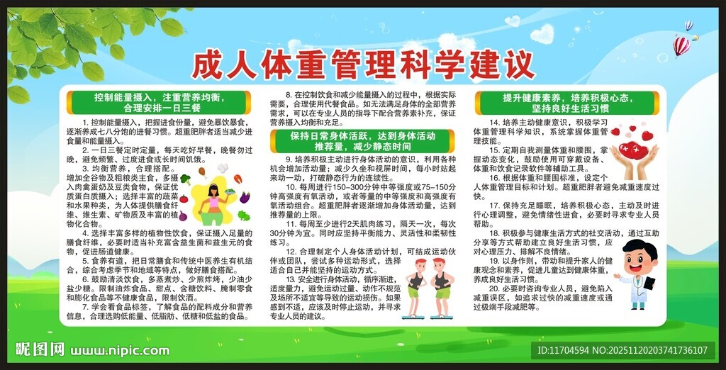 体重管理宣传栏