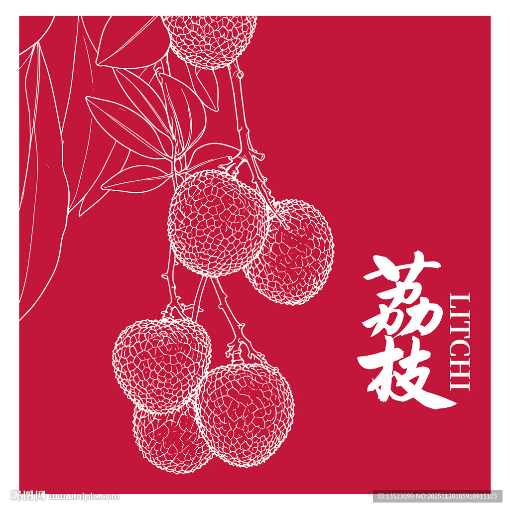 手绘荔枝图