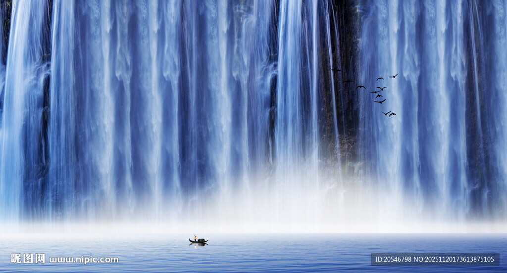 招财瀑布背景墙幕墙