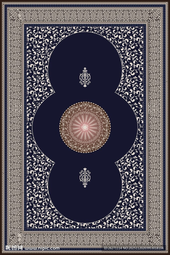 传统精美几何图案地毯