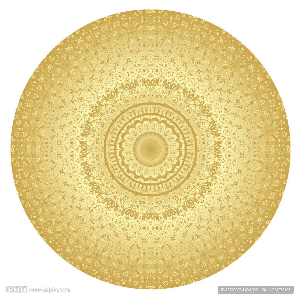 金色曼陀罗圆形装饰图案