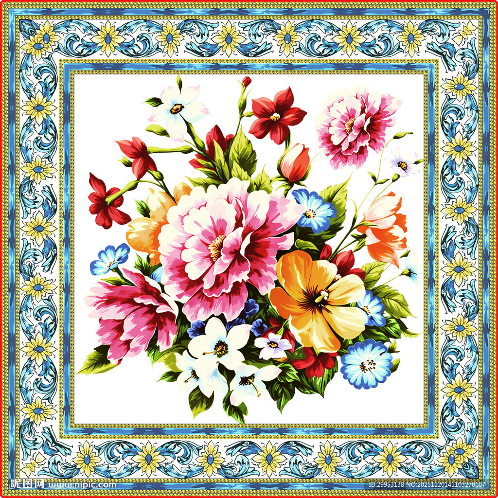 花卉装饰画  绚丽多彩图案