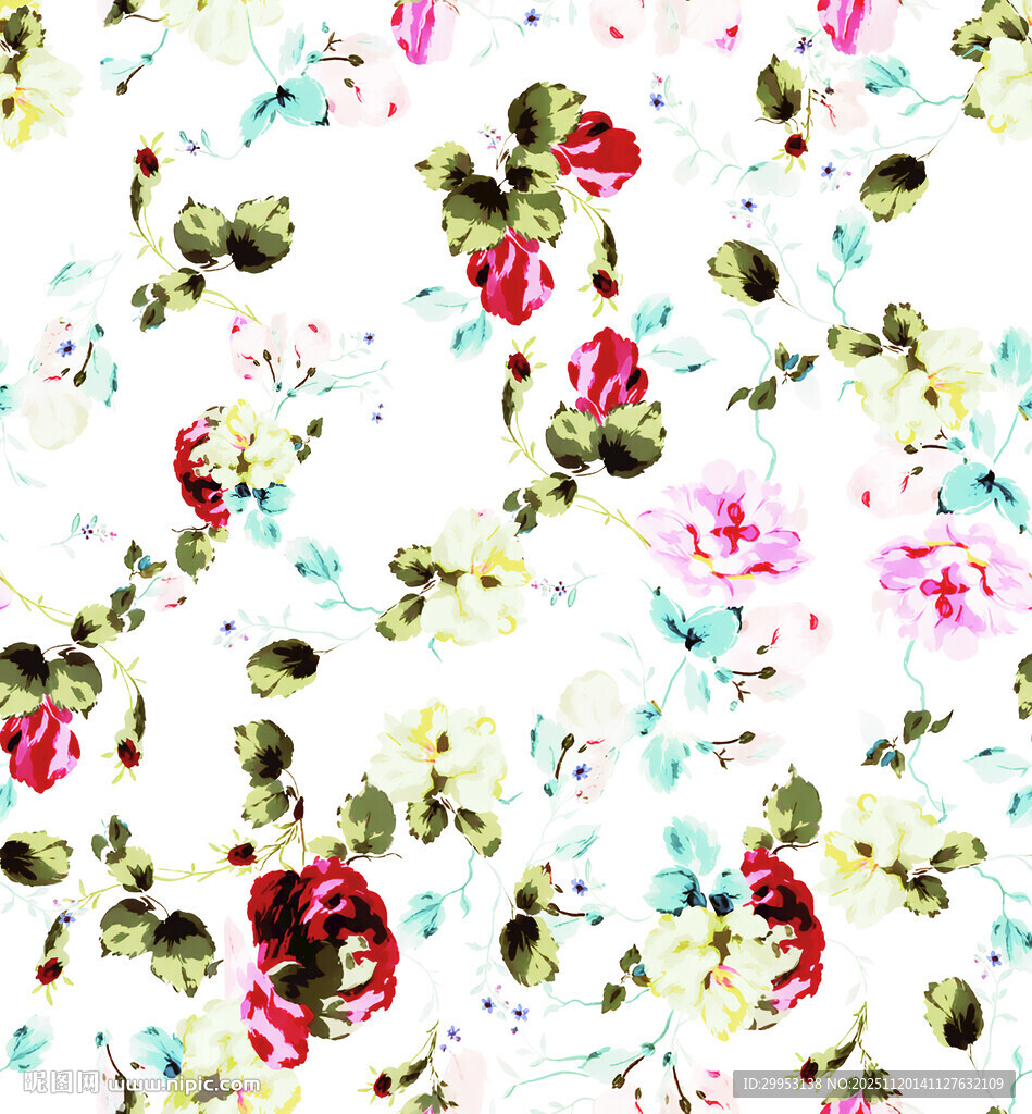 花卉水彩图案背景