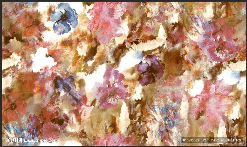 多彩抽象花卉图案纹理