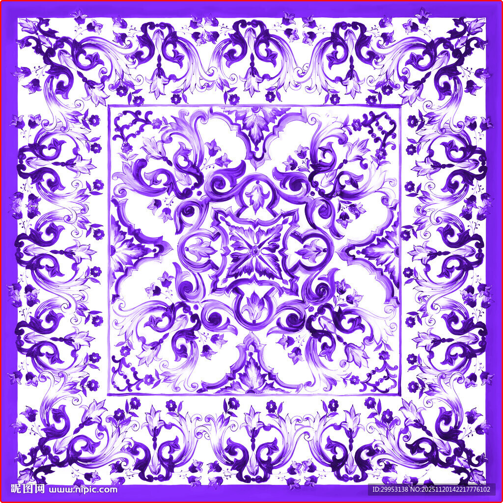 紫色精美花纹图案设计
