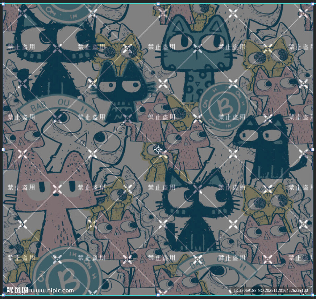 可爱猫咪图案设计素材