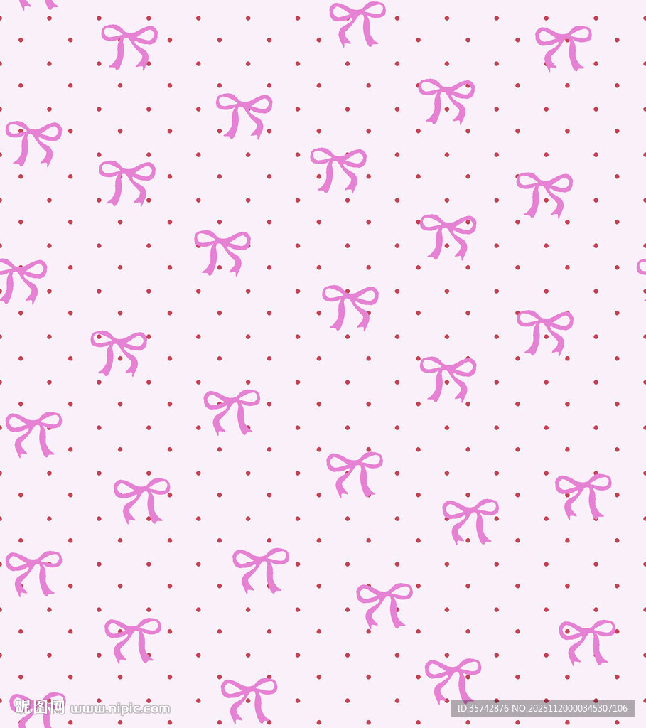 粉色蝴蝶结无缝图案背景