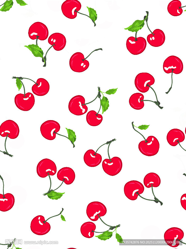 樱桃图案背景清新可爱