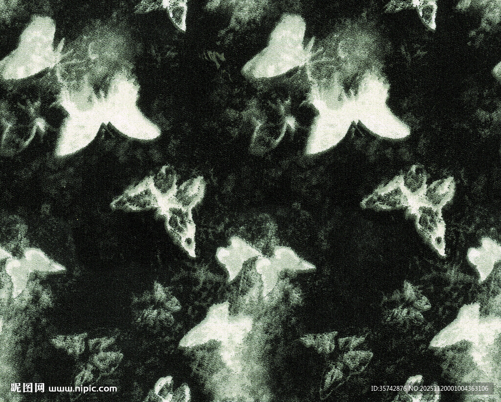 黑白抽象蝴蝶图案纹理