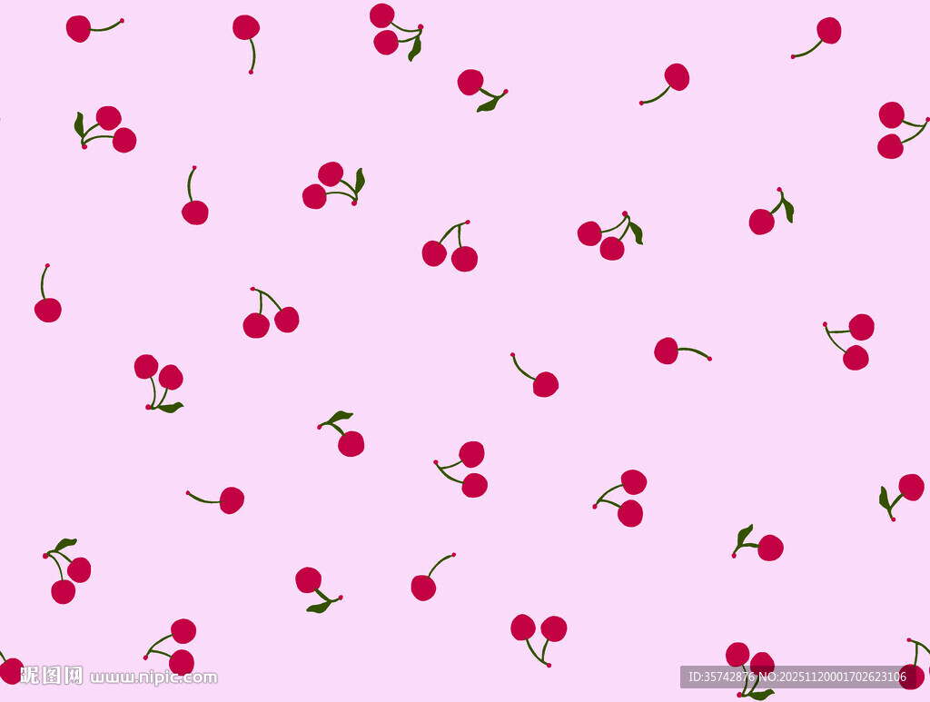 粉色背景樱桃图案纹理