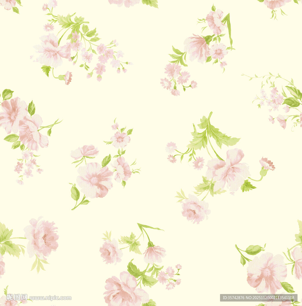 淡粉色花卉图案背景