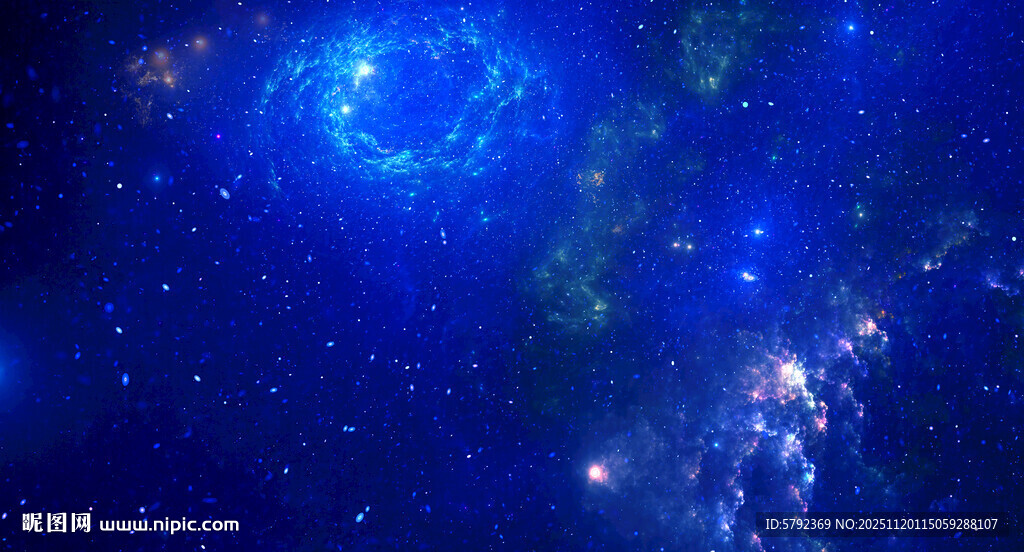 蓝色宇宙星空背景图灯箱