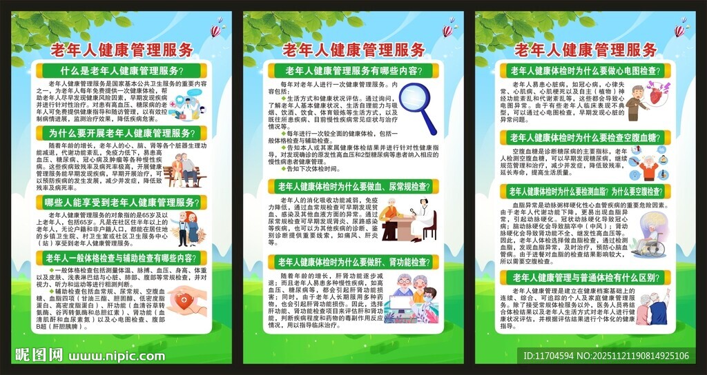 老年人健康管理服务展板