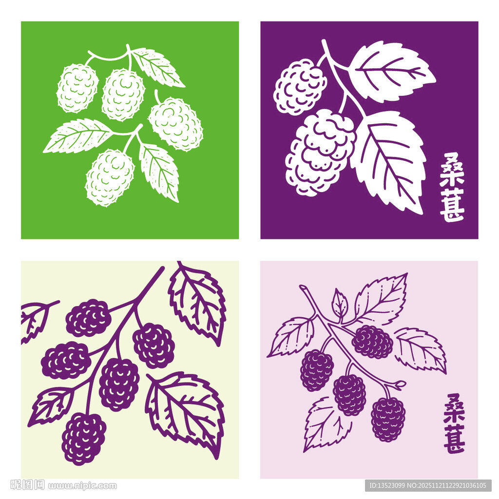 桑葚图案设计素材