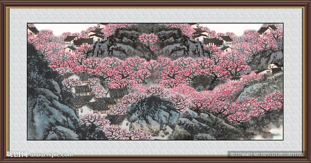 山水风景画 泰山图 泰山日出 