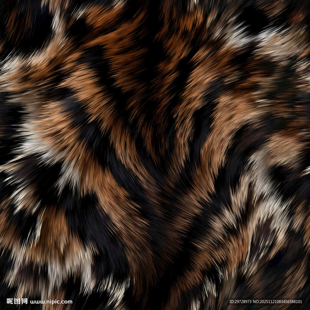 斑斓虎纹毛绒材质特写