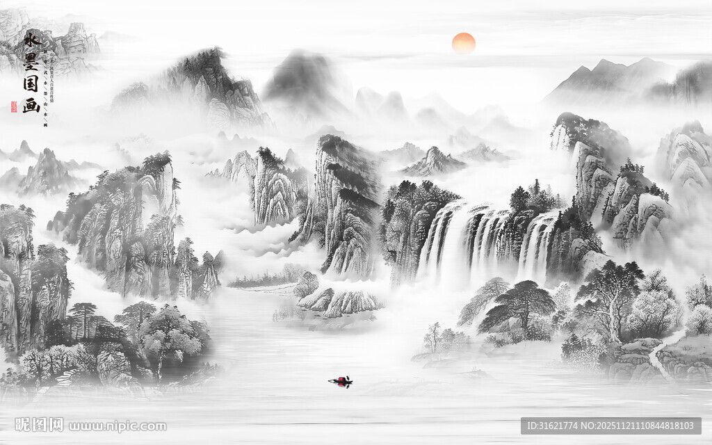 新中式意境水墨画