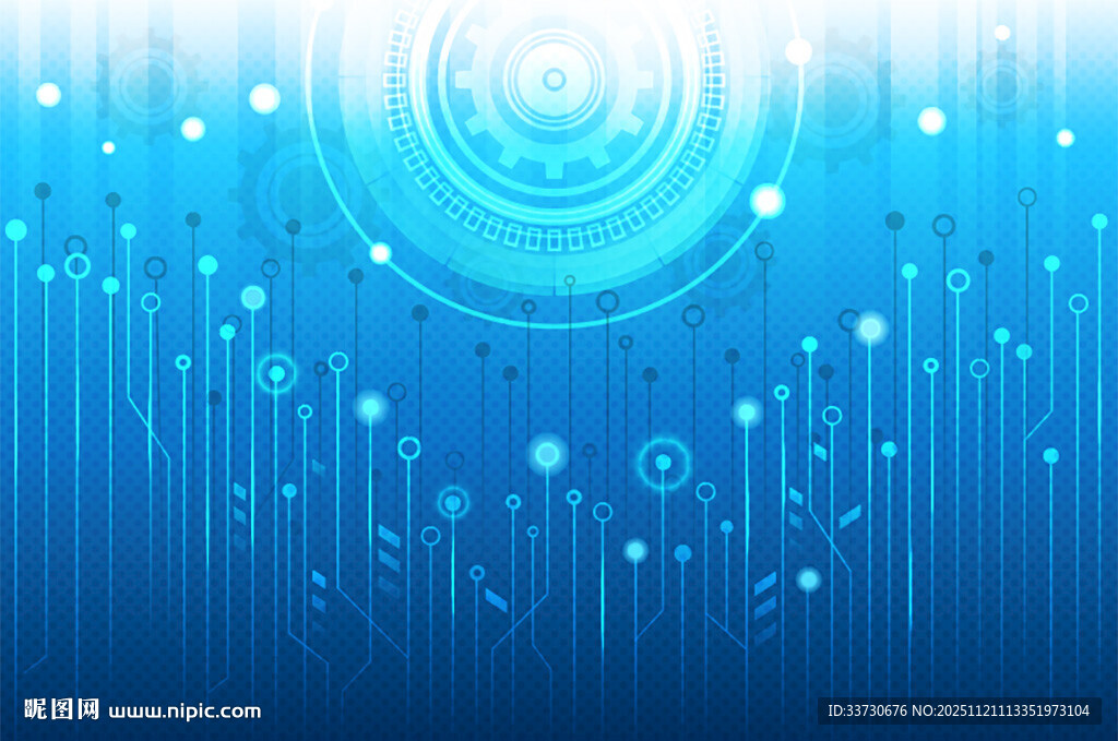 科技感蓝色电路背景图案