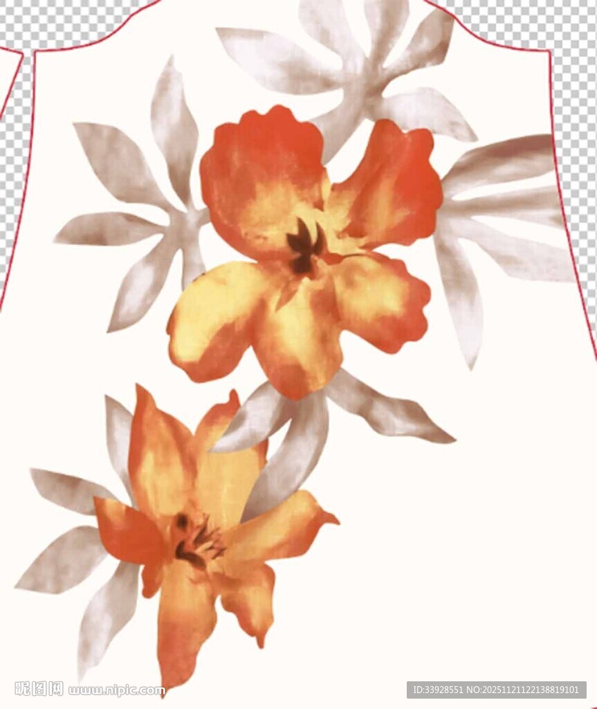 花卉刺绣短裙图案设计