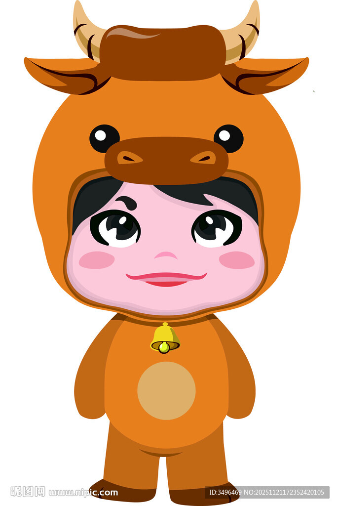 富牛牛卡通形象图