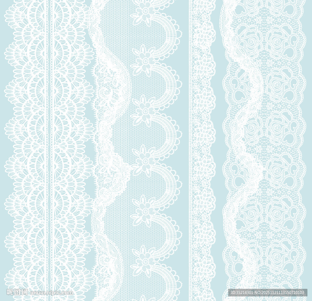 淡蓝色蕾丝花纹图案