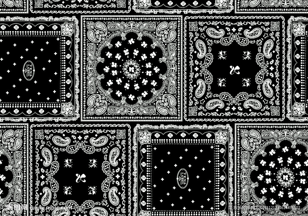 黑白几何花纹图案