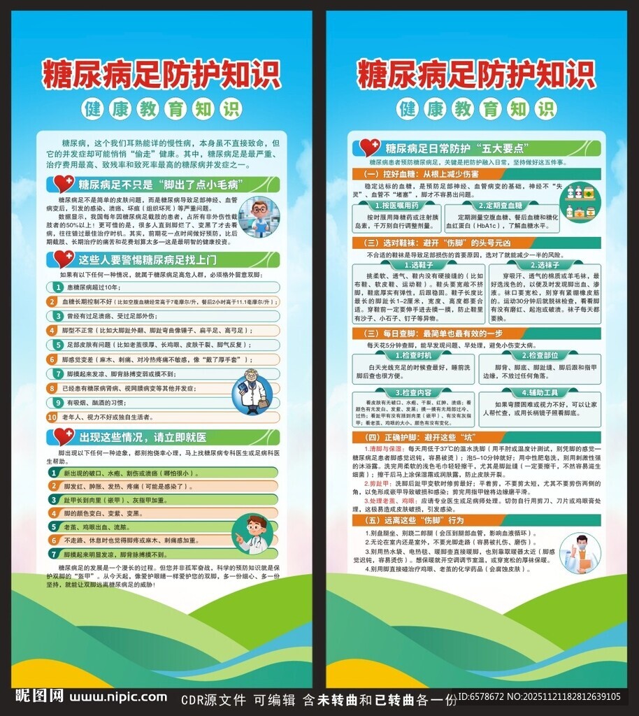 糖尿病足健康教育展架