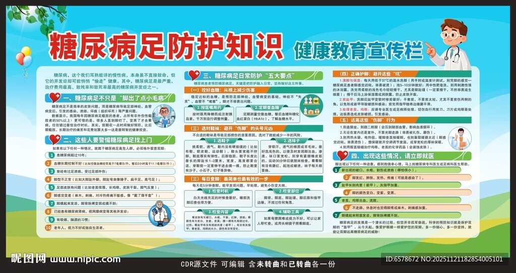 糖尿病足防治知识宣传栏