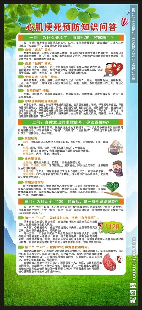 心梗救治日展架