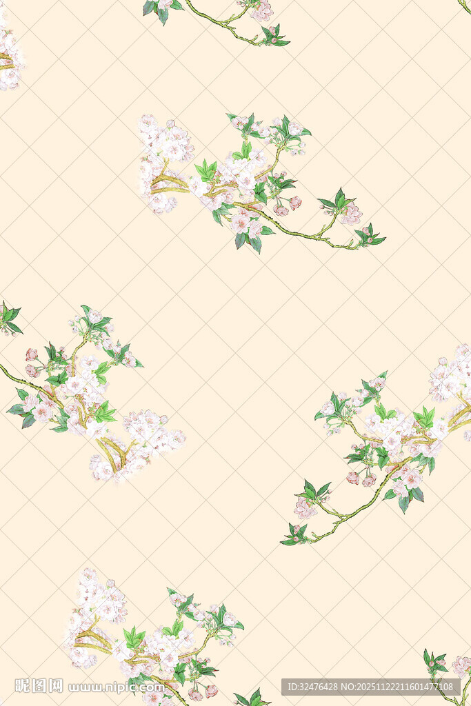 淡雅花卉图案背景纹理