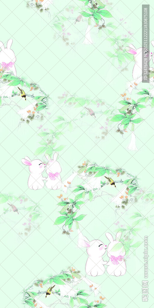 清新中式花鸟纹样图案