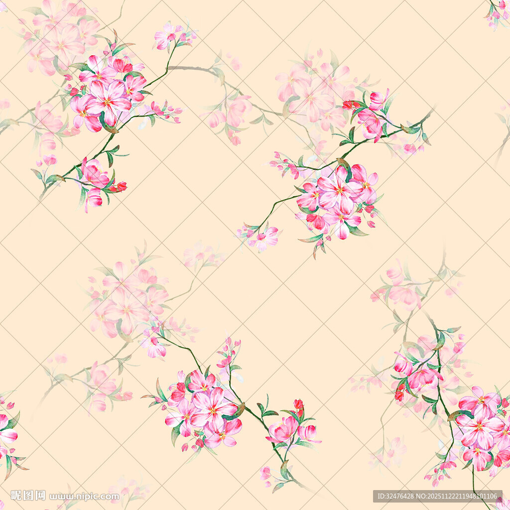 粉色花卉图案背景