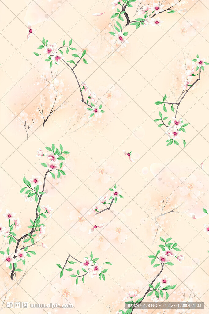 中式花卉藤蔓图案背景