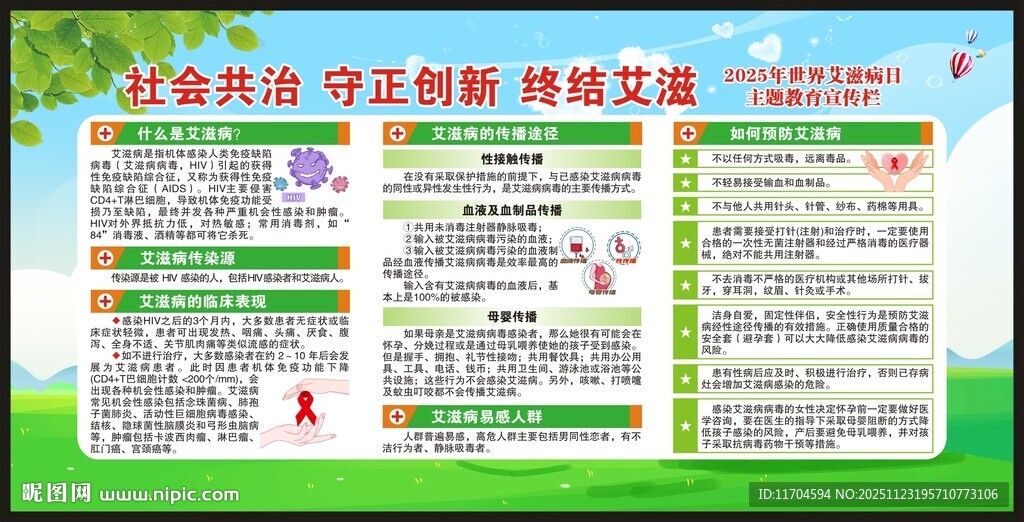 世界艾滋病日宣传栏