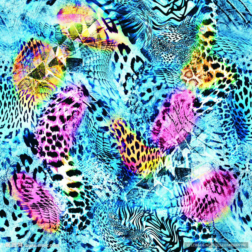 彩色豹纹