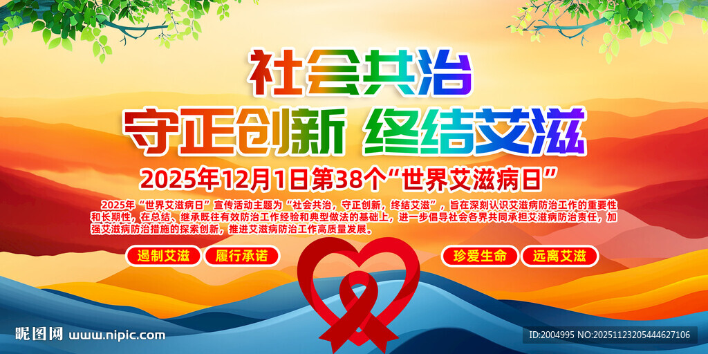 2025世界艾滋病日主题海报