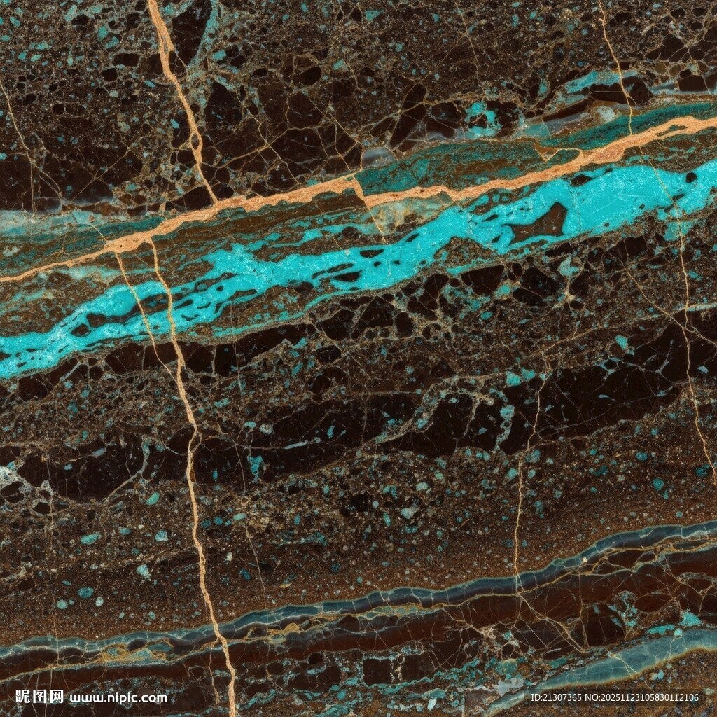 蓝绿纹理大理石图案