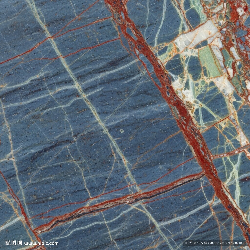 蓝色纹理带红线条图案