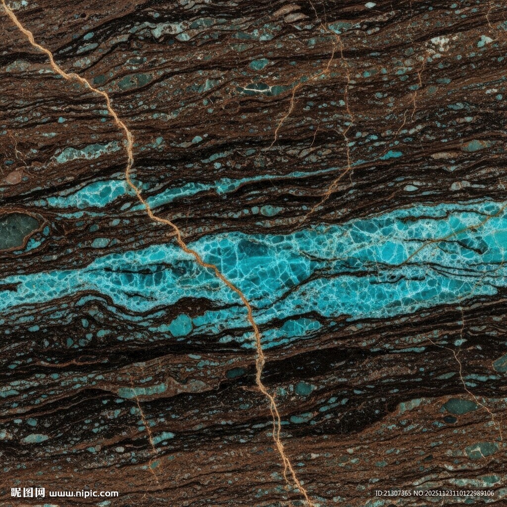 蓝棕相间大理石纹理