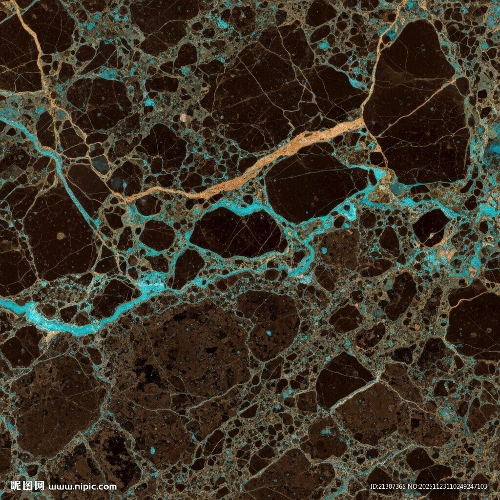 深棕色带蓝纹大理石纹理