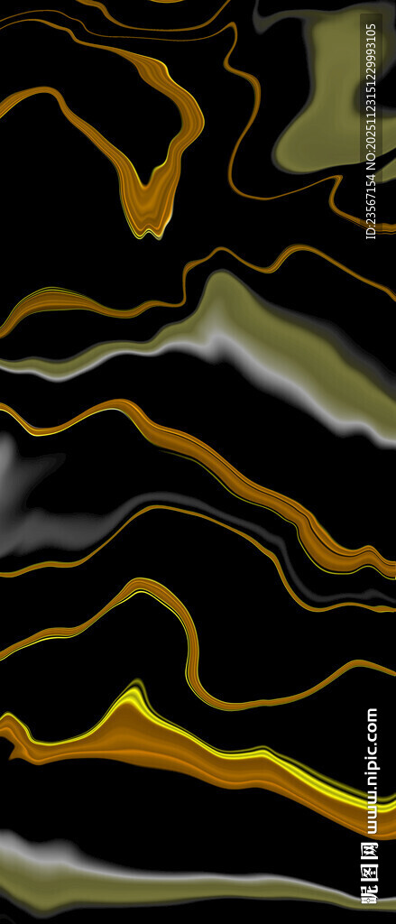 流动黑金抽象纹理图案